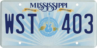 MS license plate WST403