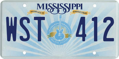 MS license plate WST412