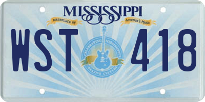 MS license plate WST418