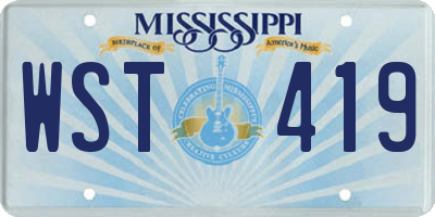 MS license plate WST419