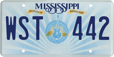 MS license plate WST442