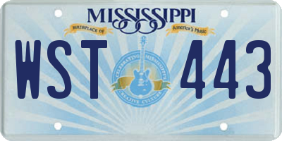 MS license plate WST443