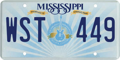 MS license plate WST449