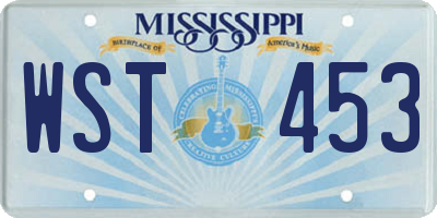 MS license plate WST453