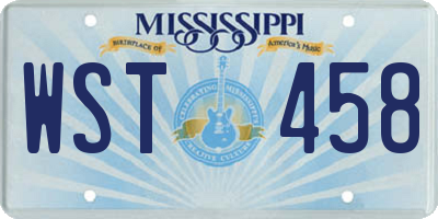 MS license plate WST458