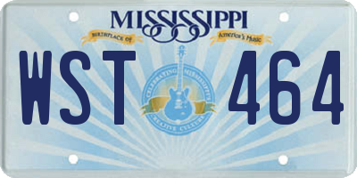 MS license plate WST464