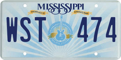 MS license plate WST474