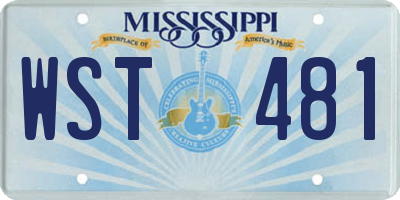 MS license plate WST481