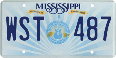 MS license plate WST487