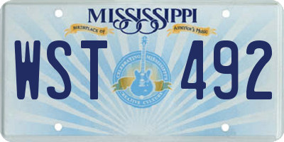 MS license plate WST492