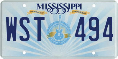 MS license plate WST494