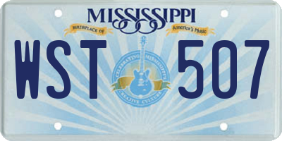 MS license plate WST507