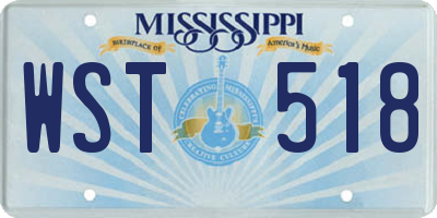 MS license plate WST518