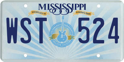 MS license plate WST524