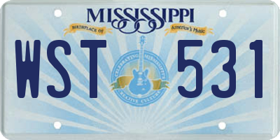 MS license plate WST531