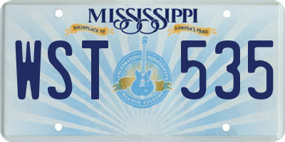 MS license plate WST535