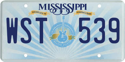 MS license plate WST539