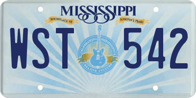 MS license plate WST542