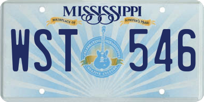 MS license plate WST546