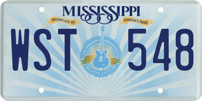 MS license plate WST548
