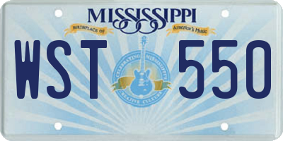 MS license plate WST550