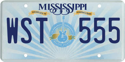 MS license plate WST555