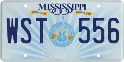 MS license plate WST556