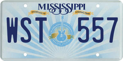 MS license plate WST557