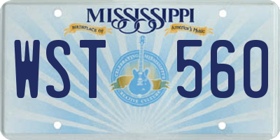 MS license plate WST560