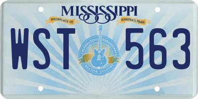 MS license plate WST563