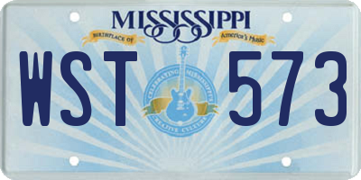 MS license plate WST573
