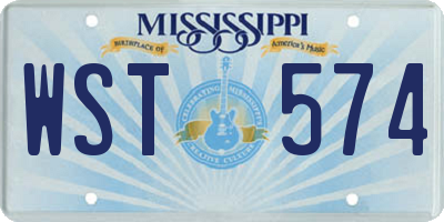 MS license plate WST574