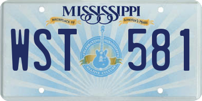 MS license plate WST581