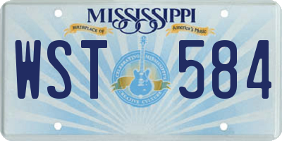 MS license plate WST584