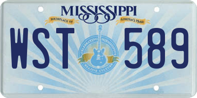 MS license plate WST589