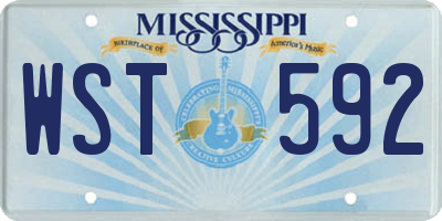 MS license plate WST592