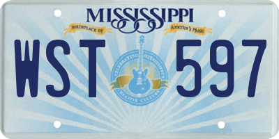 MS license plate WST597