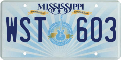 MS license plate WST603