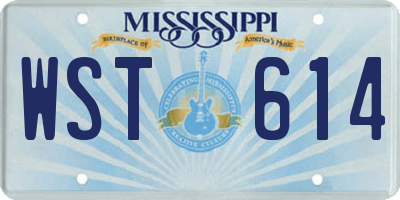 MS license plate WST614