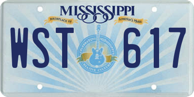 MS license plate WST617