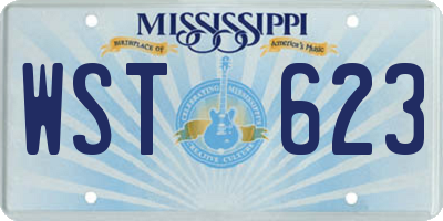MS license plate WST623