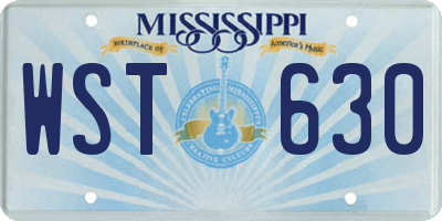 MS license plate WST630