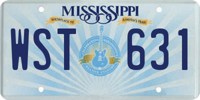 MS license plate WST631