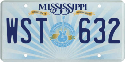 MS license plate WST632