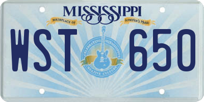MS license plate WST650