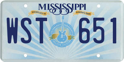 MS license plate WST651