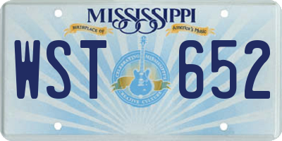 MS license plate WST652