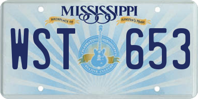 MS license plate WST653