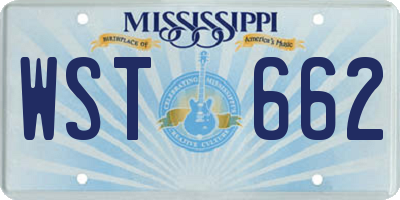 MS license plate WST662