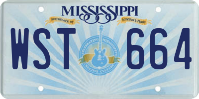 MS license plate WST664